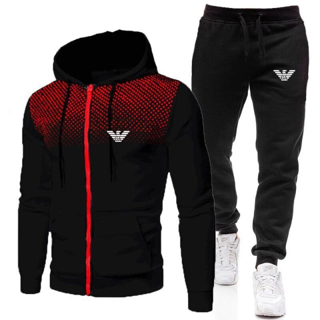 Men's Hoodie Suit Two-Piece Fitness Running Sportswear