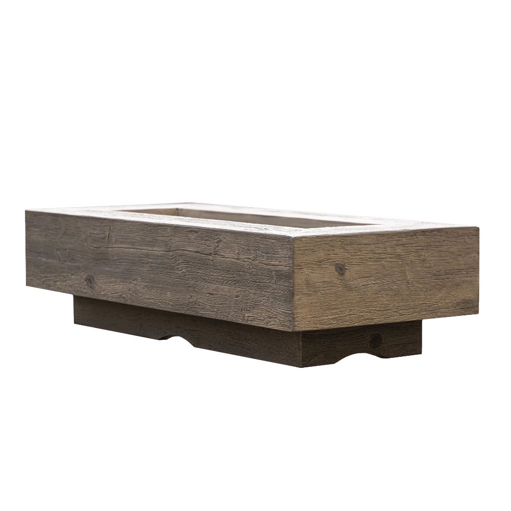 The Outdoor Plus - Coronado GFRC Wood Grain Concrete Rectangle Gas Fire Pit 60