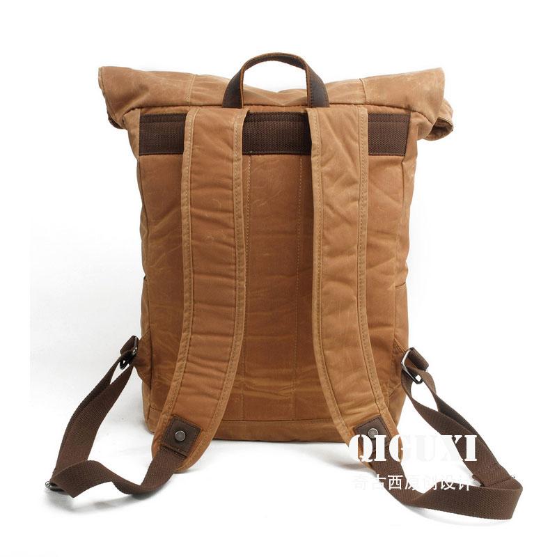 Badass Waxed Canvas Mens Travel Backpack - Durable Hiking & Laptop Backpack