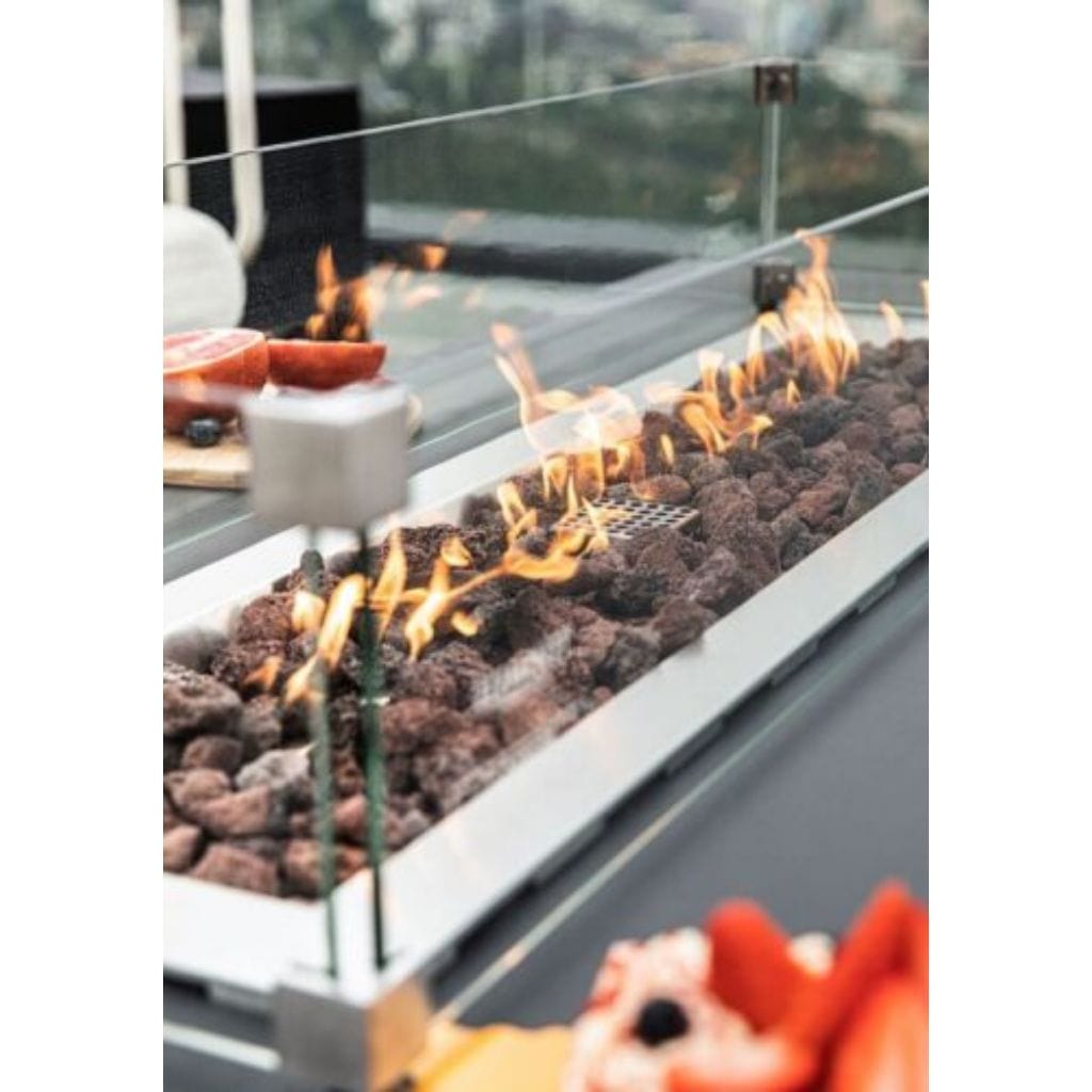 Elementi 60 Dark Gray Granville Concrete Rectangle Gas Fire Table