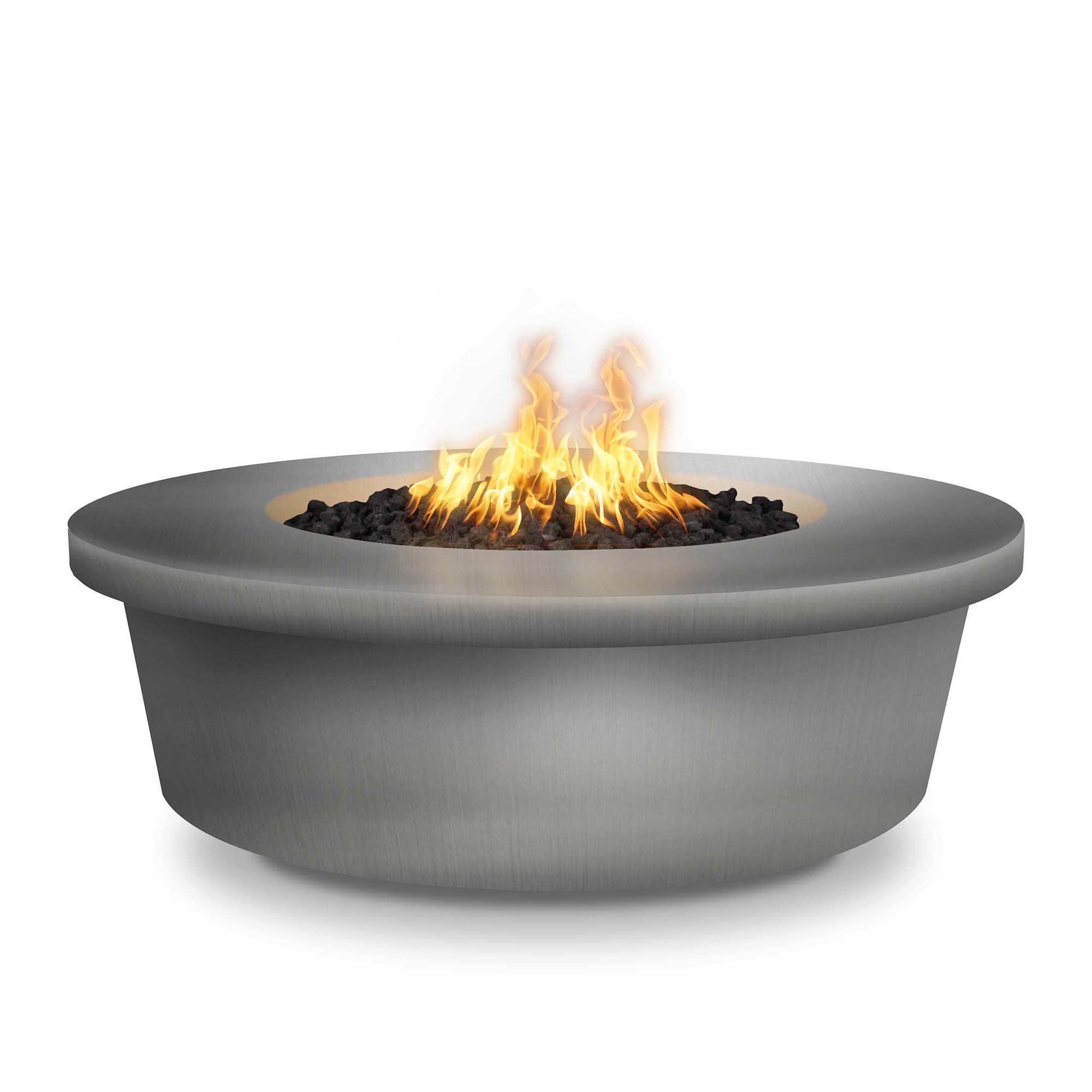 Outdoor Plus Round Tempe 48 Hammered Copper Liquid Propane Fire Pit with Flame Sense and Spark Ignition