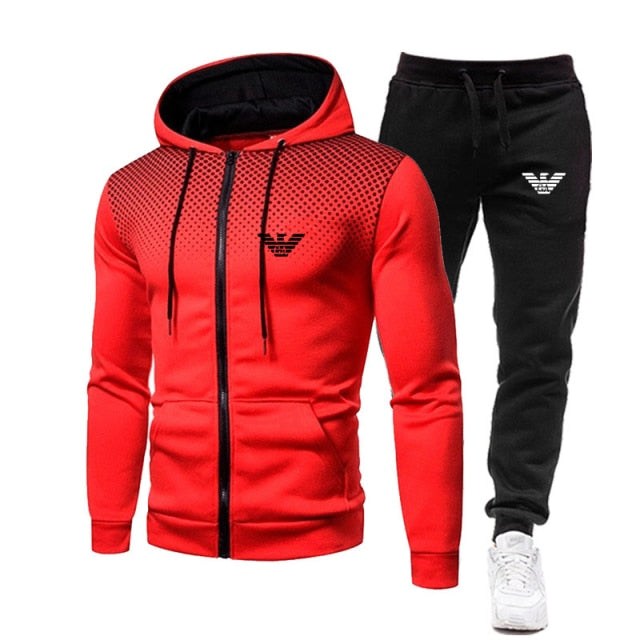 Men's Hoodie Suit Two-Piece Fitness Running Sportswear
