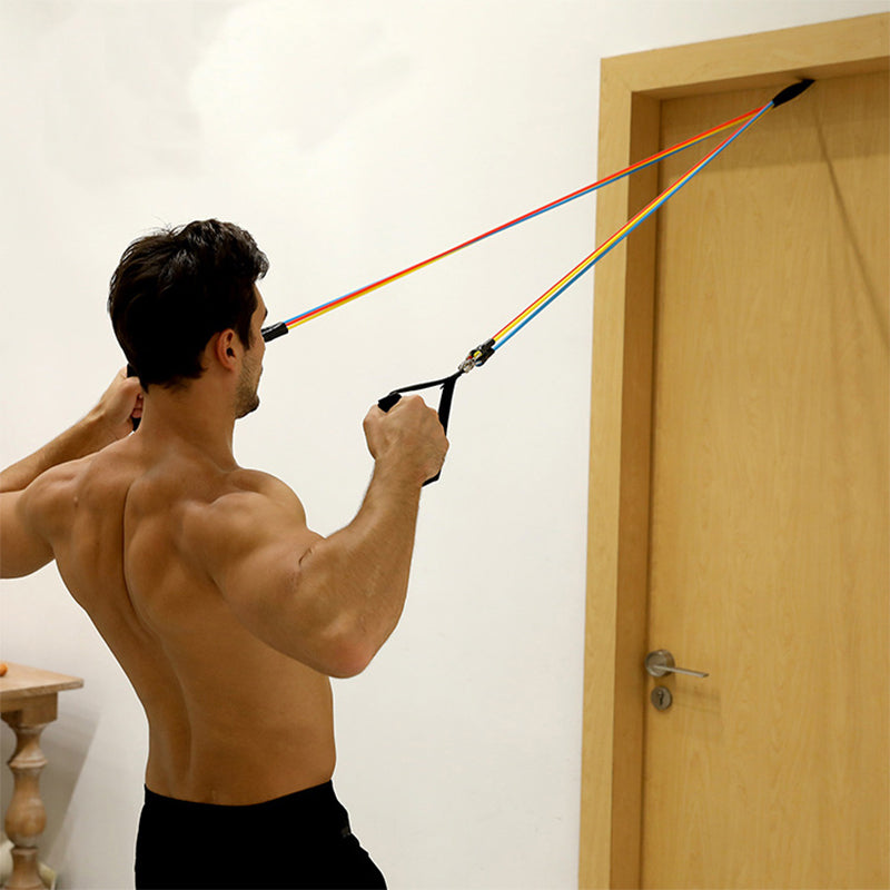 Elastic Rope Fitness Set for Men and Women - 12 Piece Resistance Band (100 lb.)