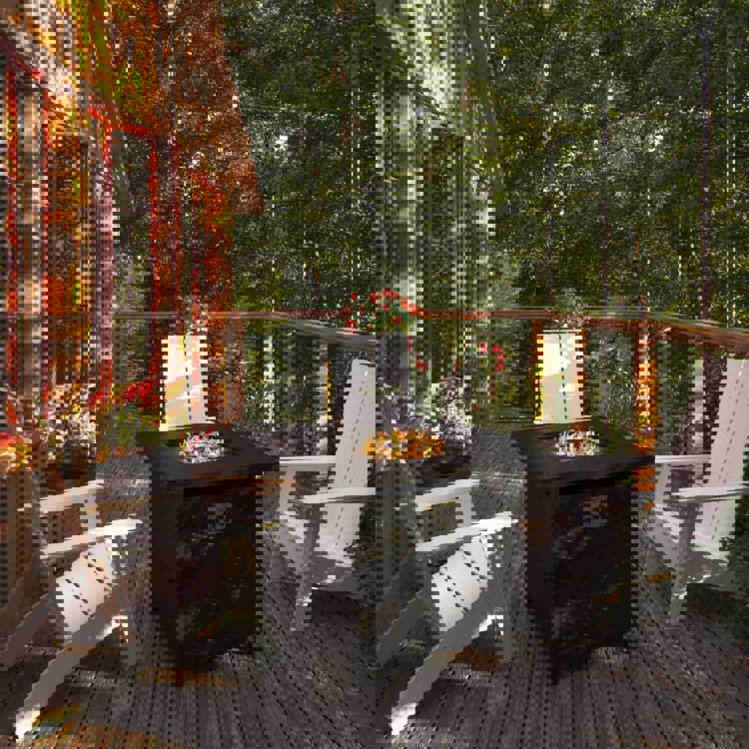 Modern 50,000 BTU Outdoor Propane Gas Fire Pit Table with Lava Rocks