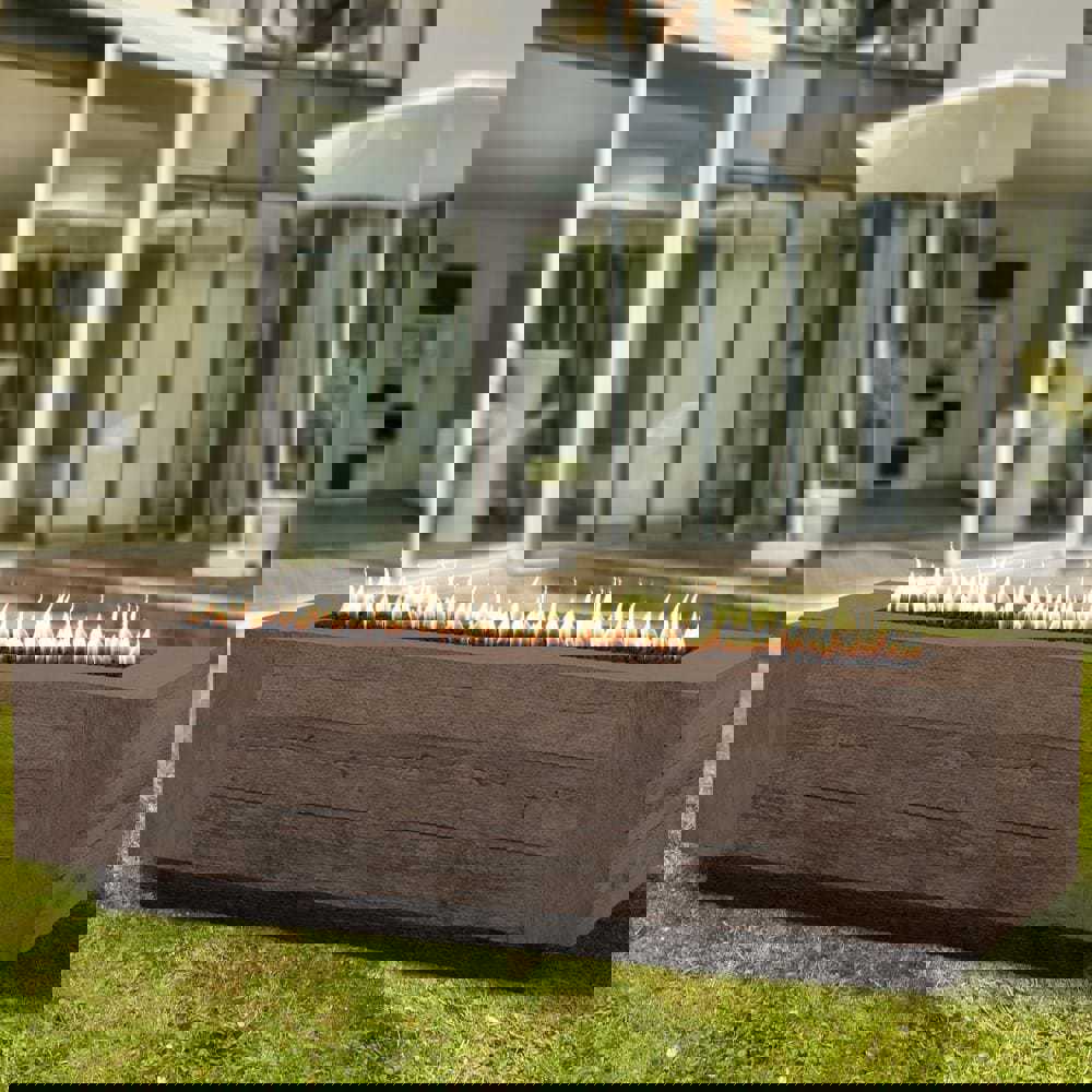 Top Fires Catalina Rectangular GFRC Gas Fire Pit with Electronic Ignition