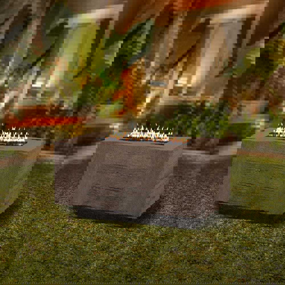 Top Fires Catalina Rectangular GFRC Gas Fire Pit with Electronic Ignition