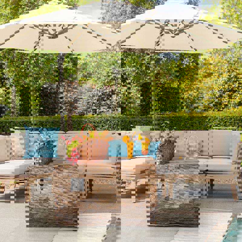 40 Wood-Like Rectangular Fire Table, 50000 BTU Propane Gas Fire Pit Table with Lava Rocks & Cover