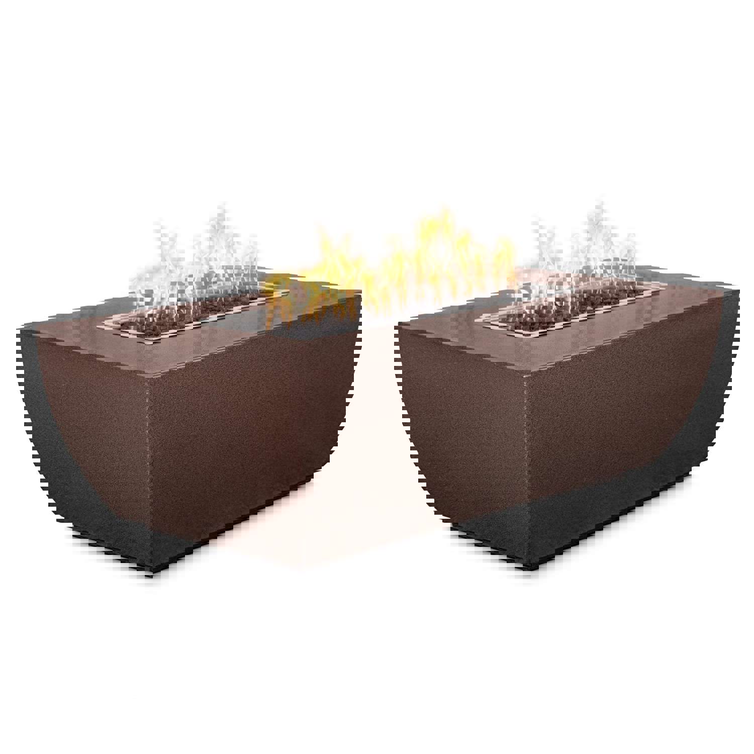 Outdoor Plus Linear Avalon 72 Hammered Copper Liquid Propane Fire Pit with 110V Electronic Ignition