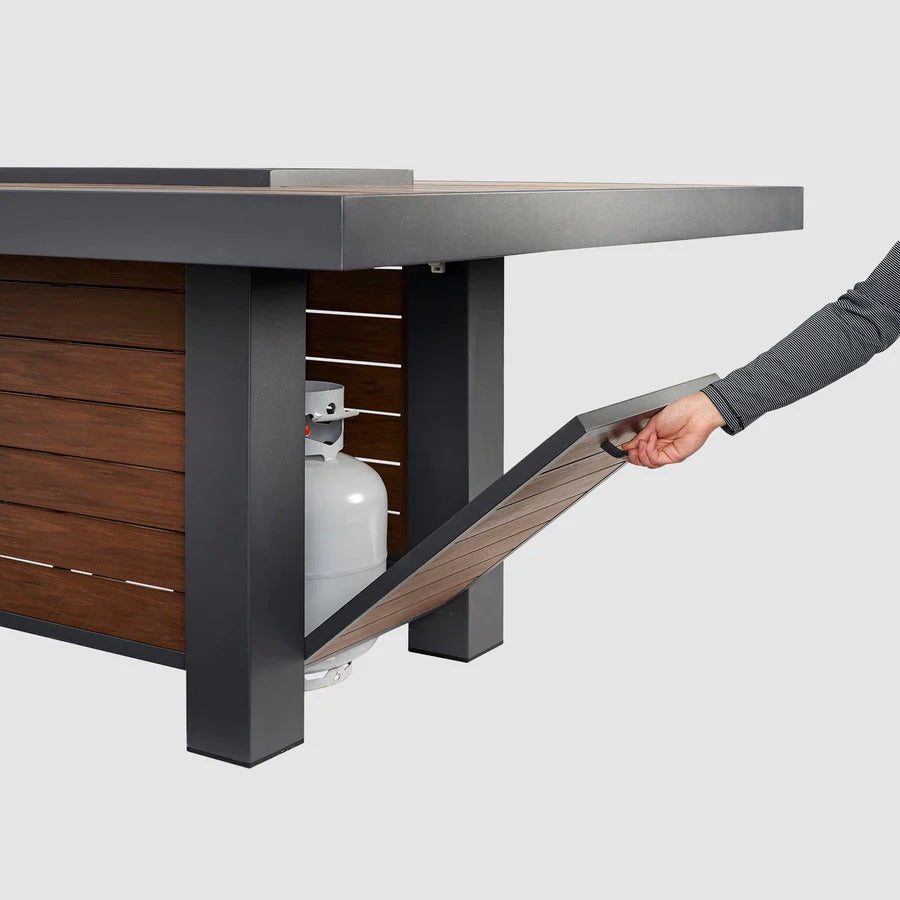 Outdoor Greatroom Company Kenwood Linear Dining Height Gas Fire Pit Table