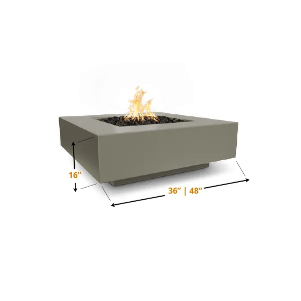 The Outdoor Plus - Cabo GFRC Concrete Square Liquid Propane Fire Pit 48