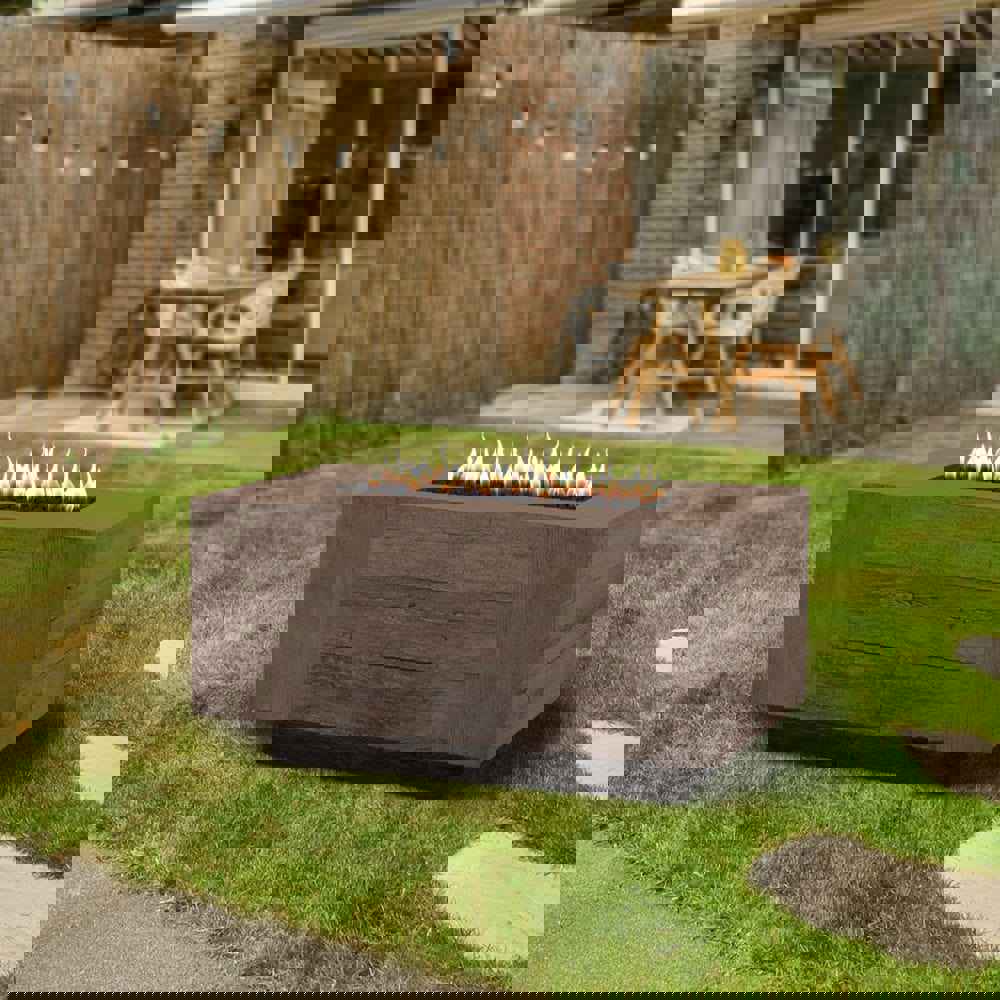 Top Fires Catalina Rectangular GFRC Gas Fire Pit with Electronic Ignition