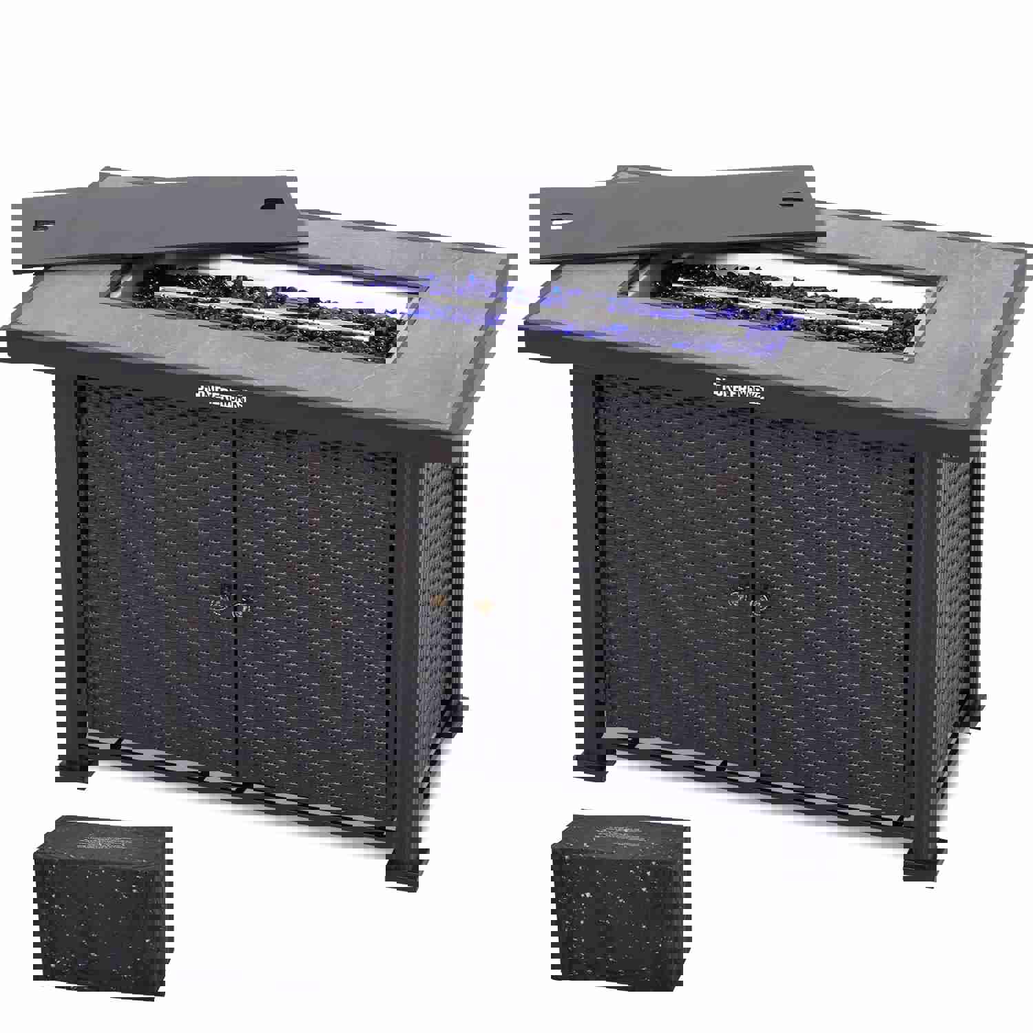 GARVEE PIONEERWORKS 44 Inch Propane Fire Pit Table with Double-Sided Cover