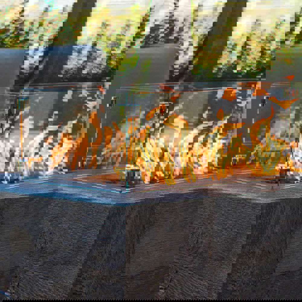 Top Fires Catalina Rectangular GFRC Gas Fire Pit with Electronic Ignition