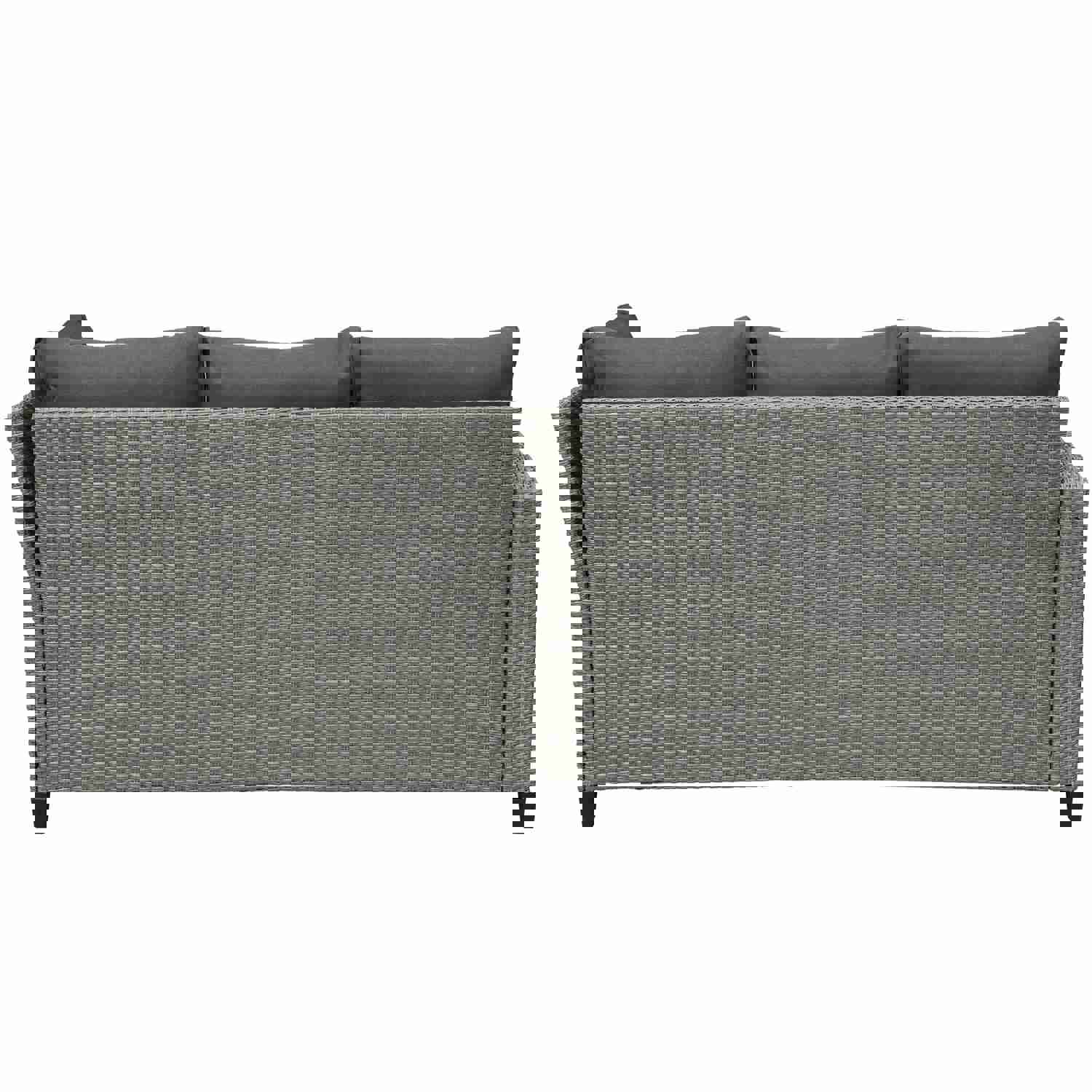 U_STYLE 5-Piece Outdoor Patio Furniture Set with Ottoman and Throw Pillows