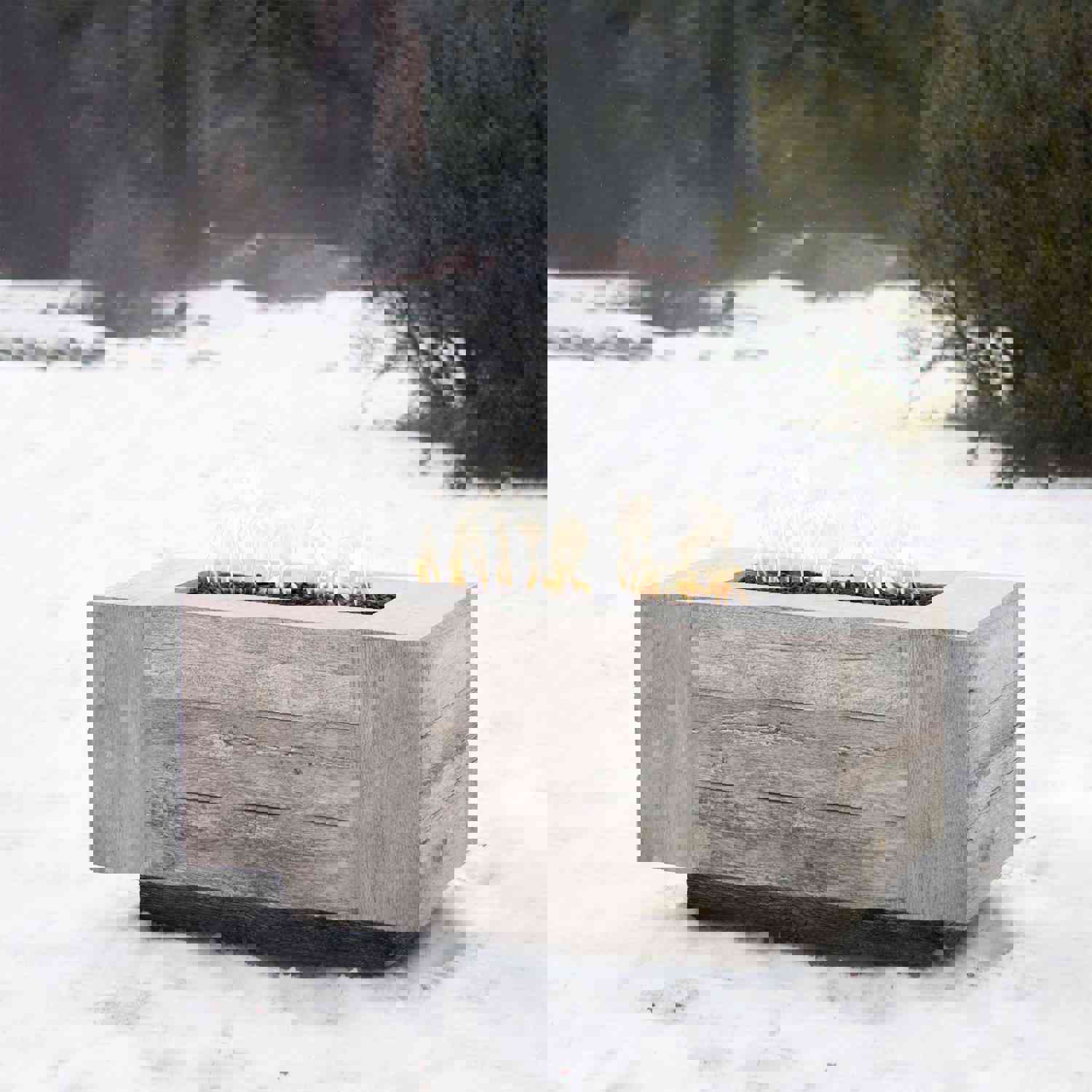 The Outdoor Plus 108 Catalina Wood Grain Concrete Gas Fire Pit