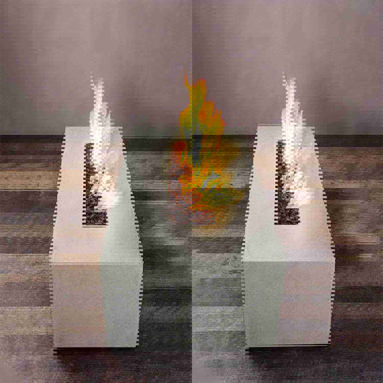 Starfire Designs Rustic 48 x 32 Rectangle Concrete Gravity Gas Fire Pit