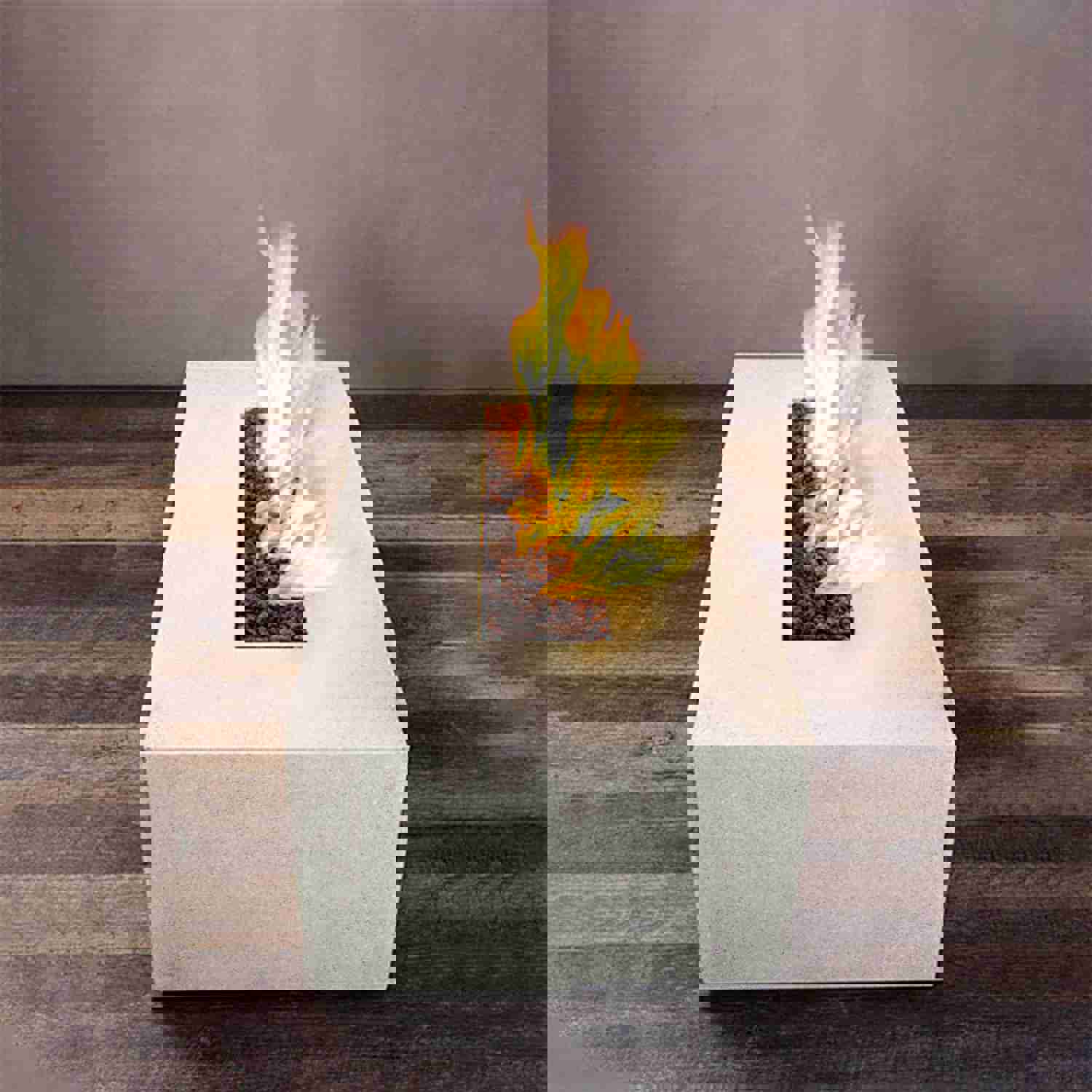 Starfire Designs Rustic 48 x 32 Rectangle Concrete Gravity Gas Fire Pit