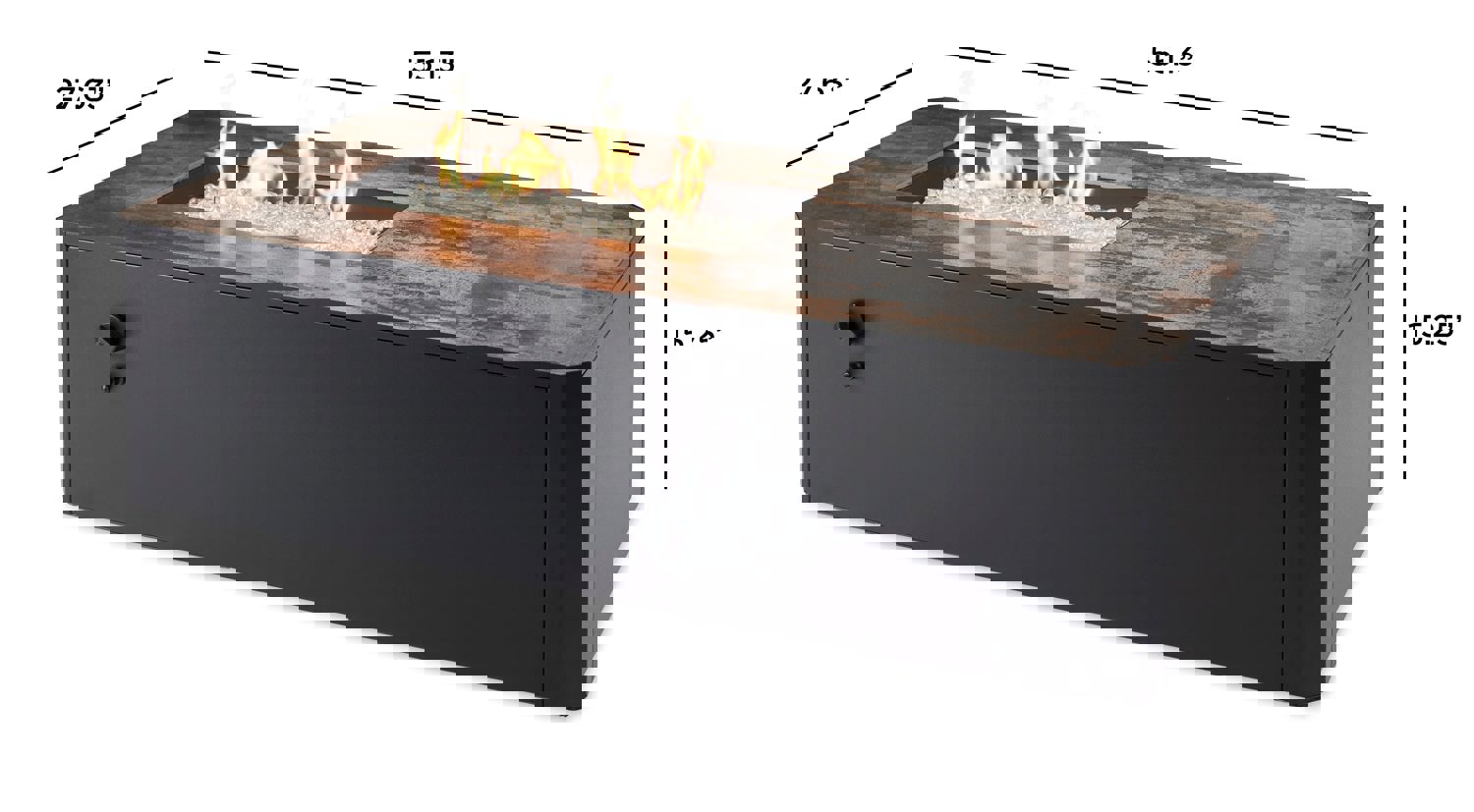 Outdoor Greatroom KN-1224 Kinney Rectangular Gas Fire Pit Table