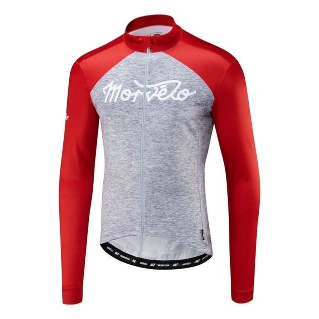 MORVELO 2020 Spring Cycling Long Sleeve Jersey - Breathable & Quick Dry Road Bike Racing Shirt