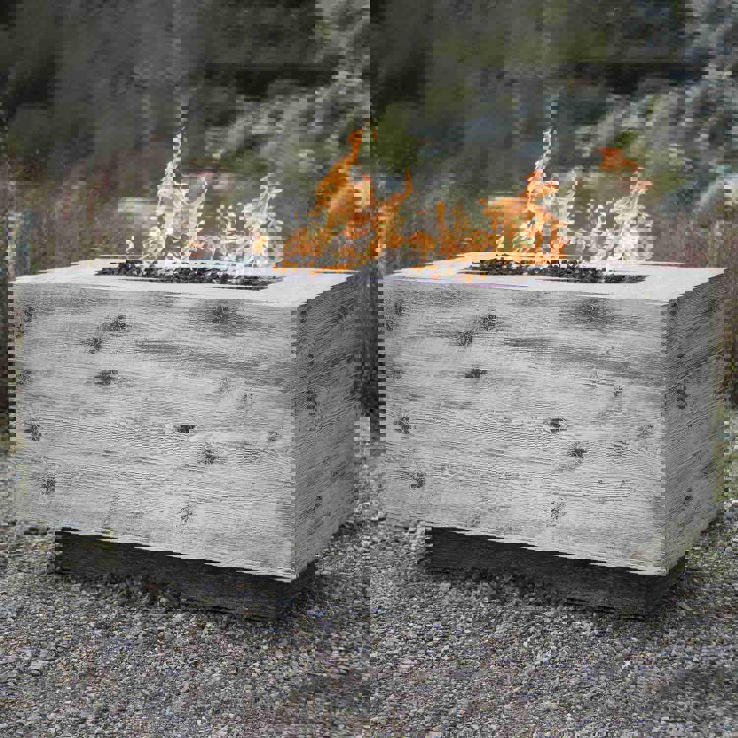The Outdoor Plus 108 Catalina Wood Grain Concrete Gas Fire Pit