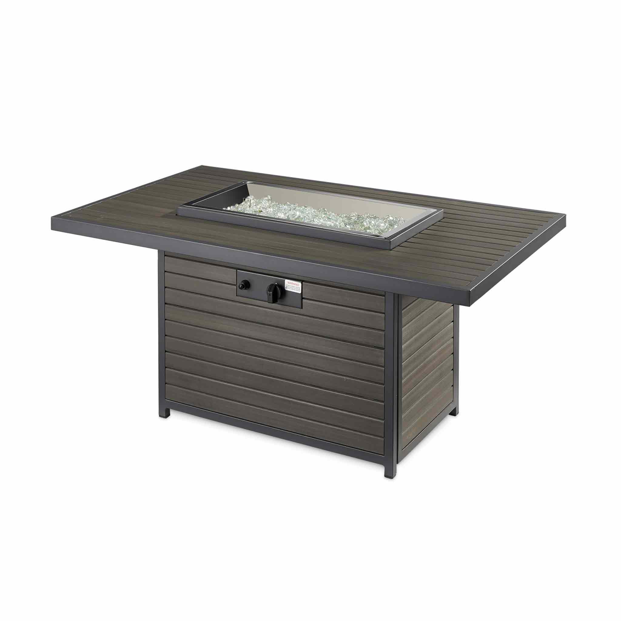Brooks Rectangular Gas Fire Pit Table for Outdoor Gatherings
