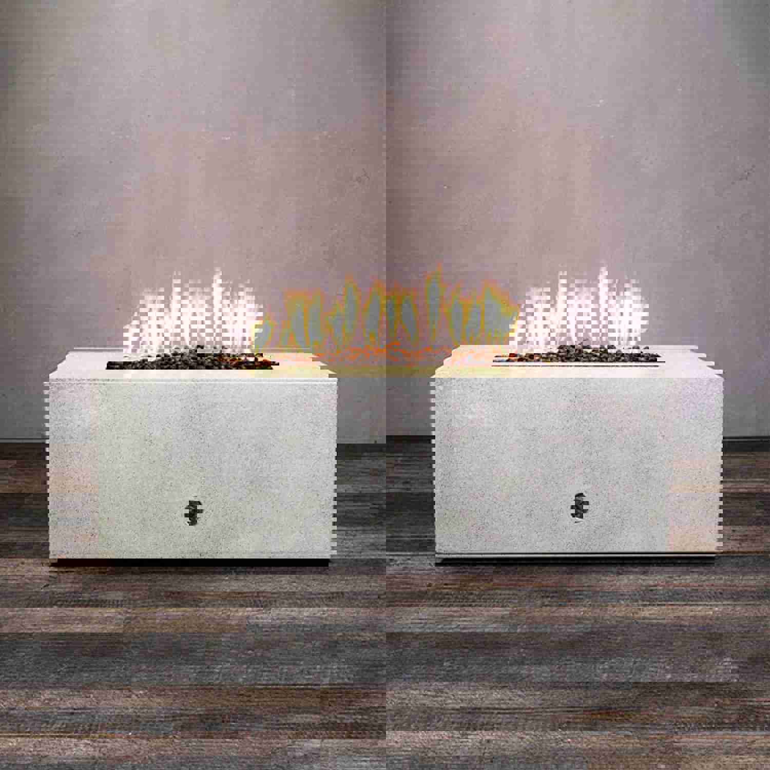 Starfire Designs Rustic 48 x 32 Rectangle Concrete Gravity Gas Fire Pit