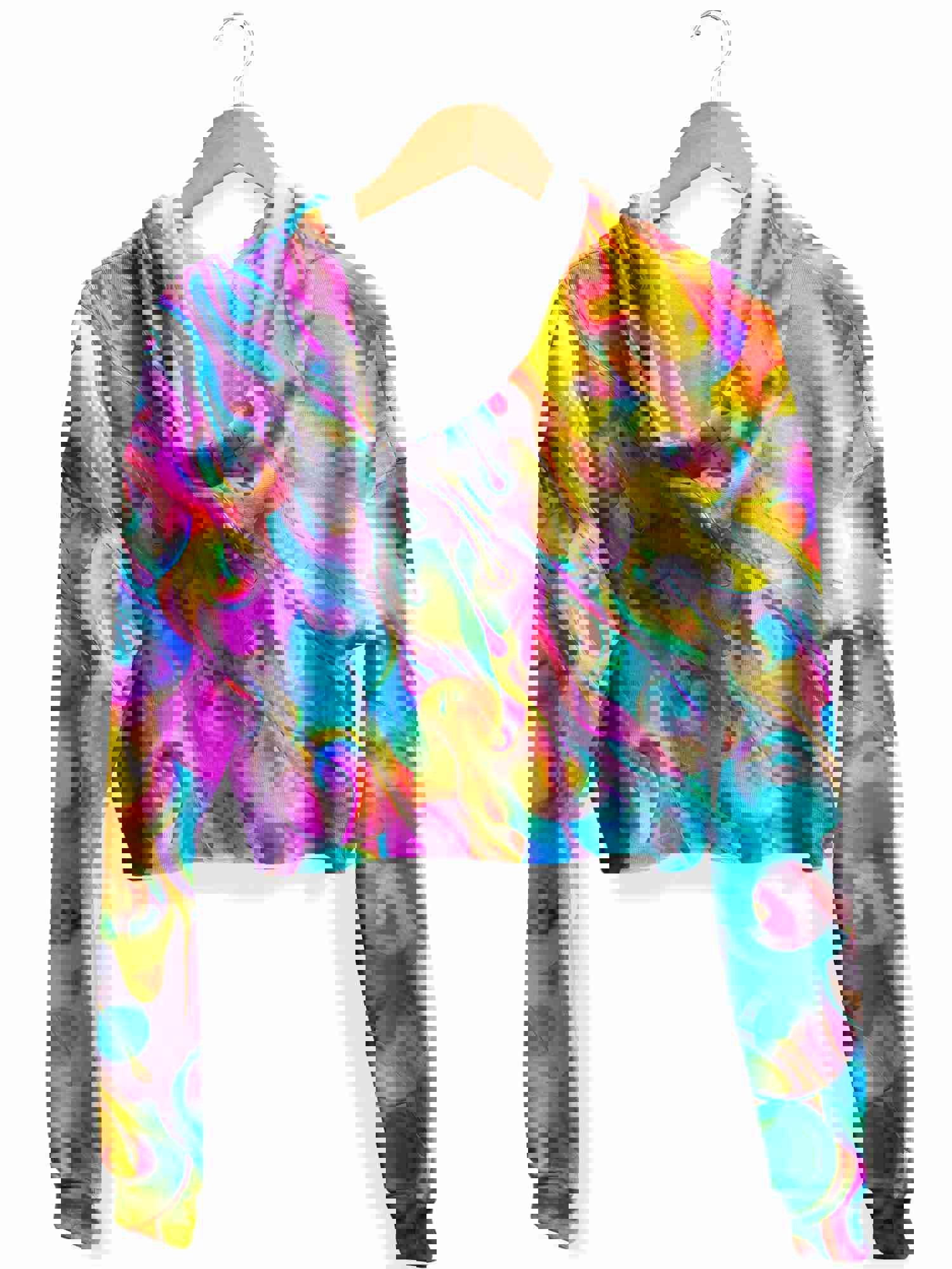 Blissful Drip Fleece Crop Hoodie