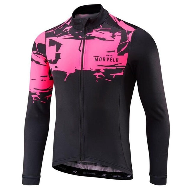 MORVELO 2020 Spring Cycling Long Sleeve Jersey - Breathable & Quick Dry Road Bike Racing Shirt