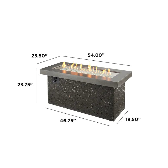 Outdoor Greatroom Company Gray Key Largo Linear Gas Fire Pit Table with Direct Spark Ignition - Natural Gas