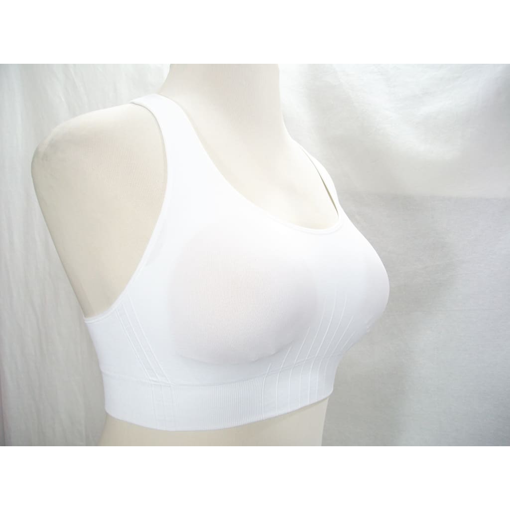 Champion N9169 Wire Free Racerback Sports Bra - XS X-SMALL White