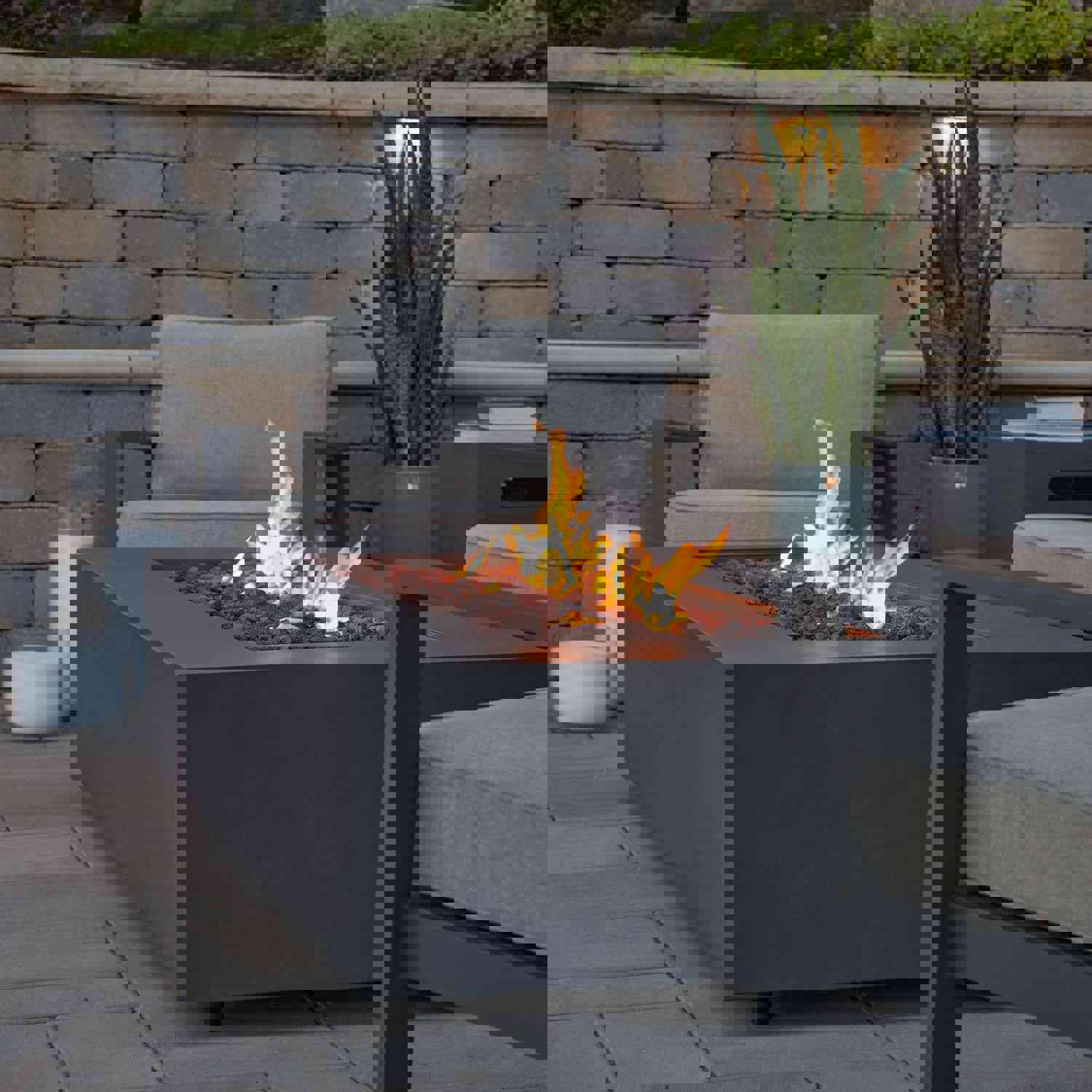 Real Flame Aegean 42 Rectangle Propane or Natural Gas Fire Pit Table