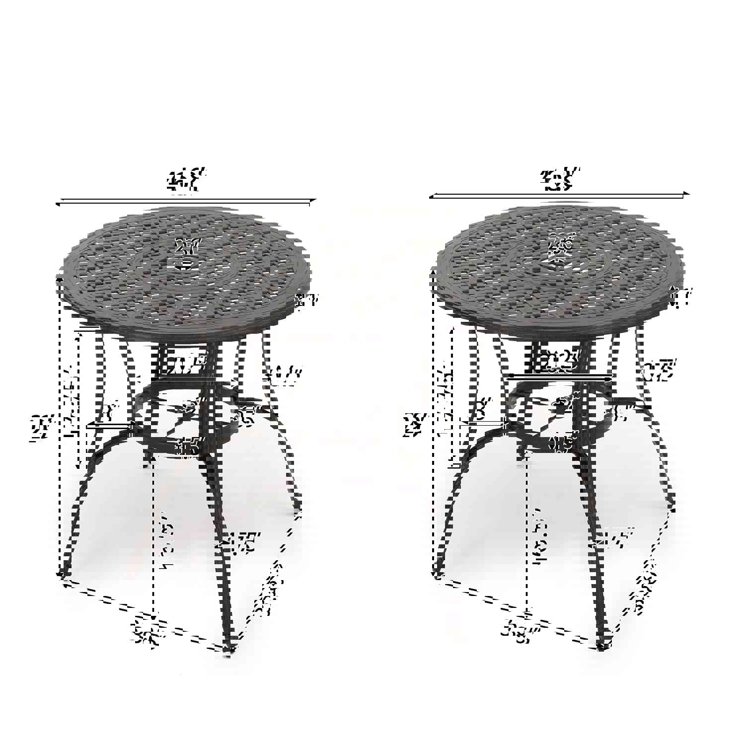Fonzo Outdoor Bronze Cast Aluminum Circular Dining Table