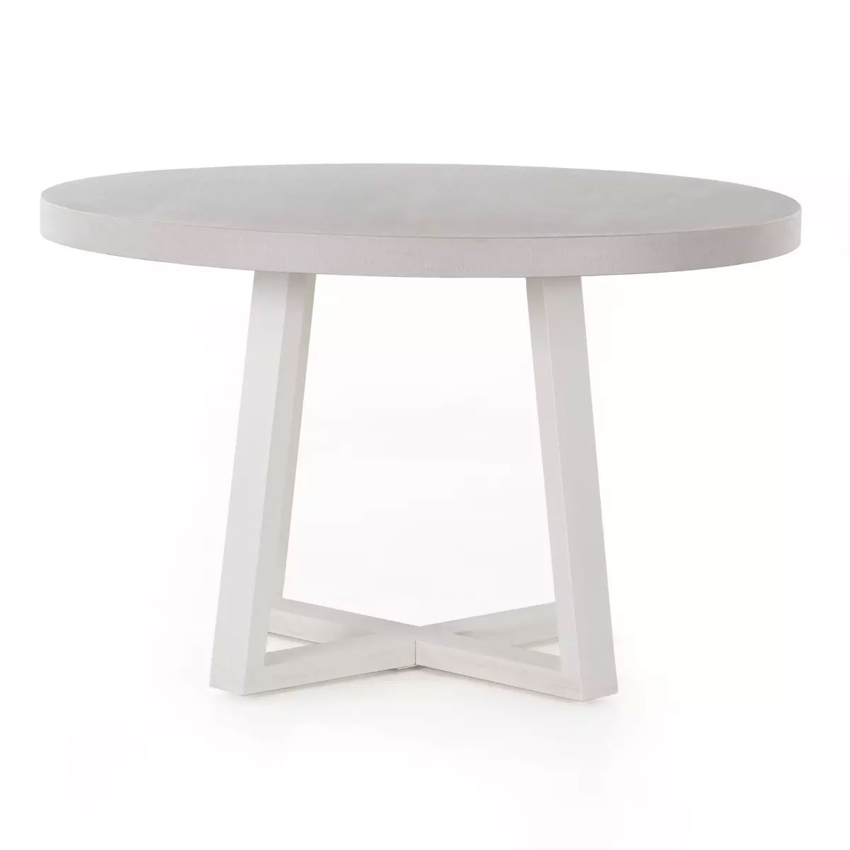 Cyrus Outdoor Round Dining Table with Poly-Resin Top and Iron Base