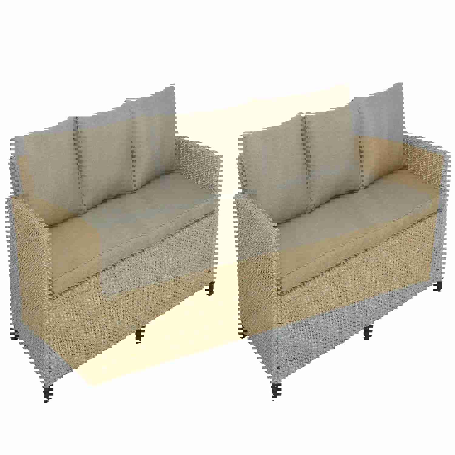 TOPMAX 6-Piece Outdoor Rattan Wicker Set for Patio, Garden, and Backyard