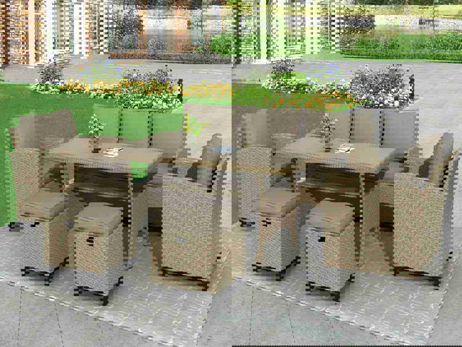 TOPMAX 6-Piece Outdoor Rattan Wicker Set for Patio, Garden, and Backyard