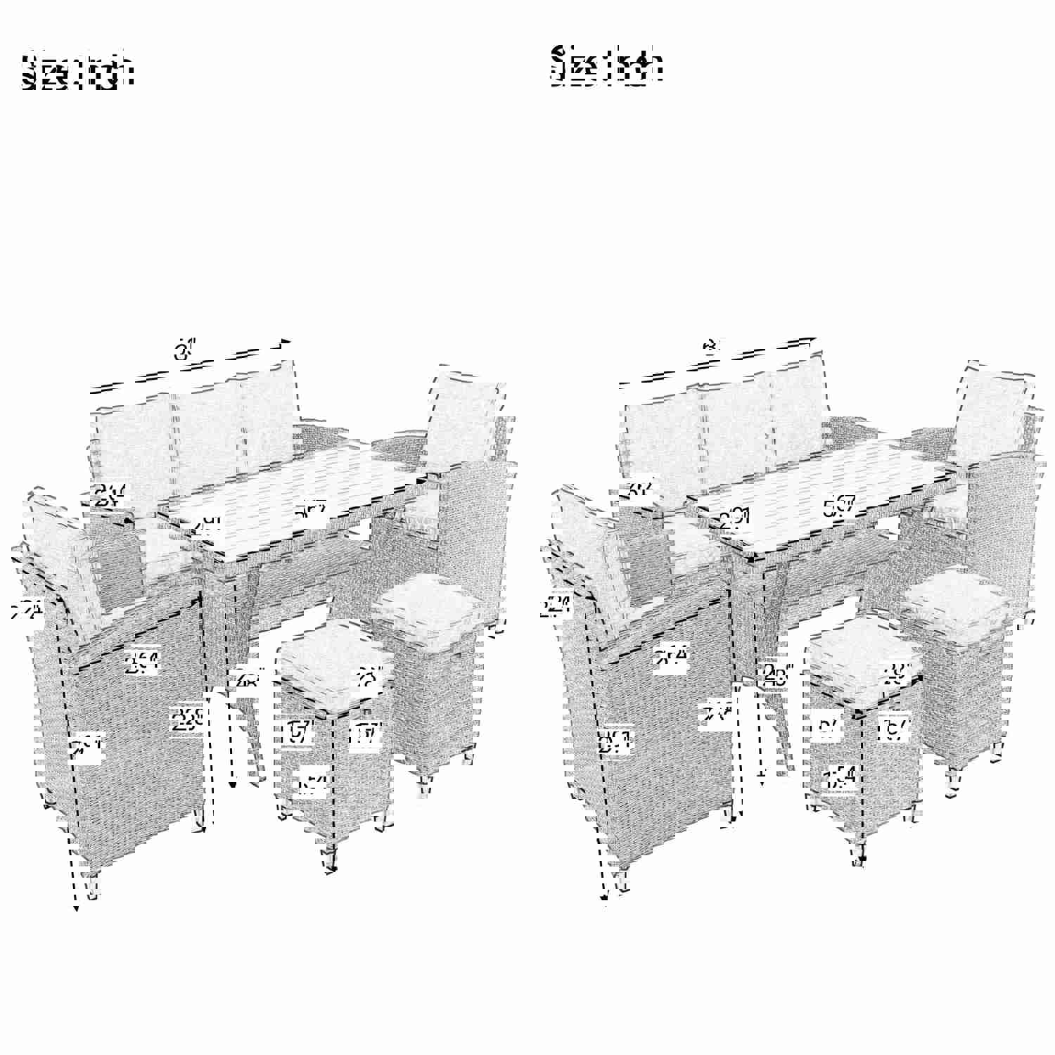 TOPMAX 6-Piece Outdoor Rattan Wicker Set for Patio, Garden, and Backyard