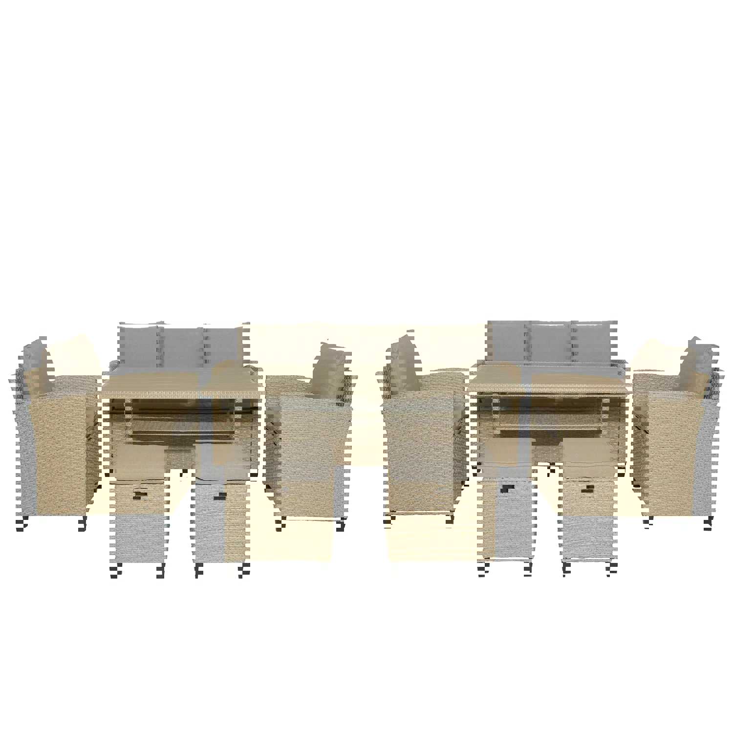 TOPMAX 6-Piece Outdoor Rattan Wicker Set for Patio, Garden, and Backyard