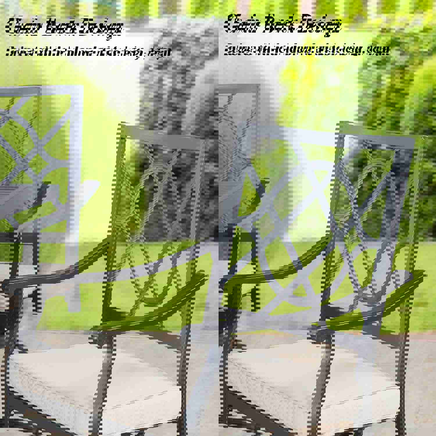 3-Piece Outdoor Patio Bar Set with Square Steel Table and Swivel Bar Stools