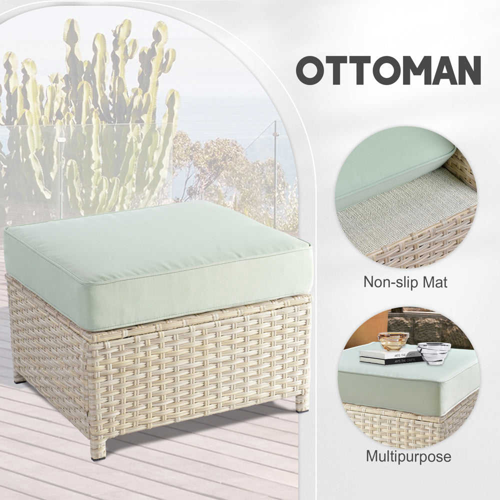 Ovios Athena Series 8-Piece Outdoor Patio Furniture Set with 42" Rectangle Propane Fire Pit Table