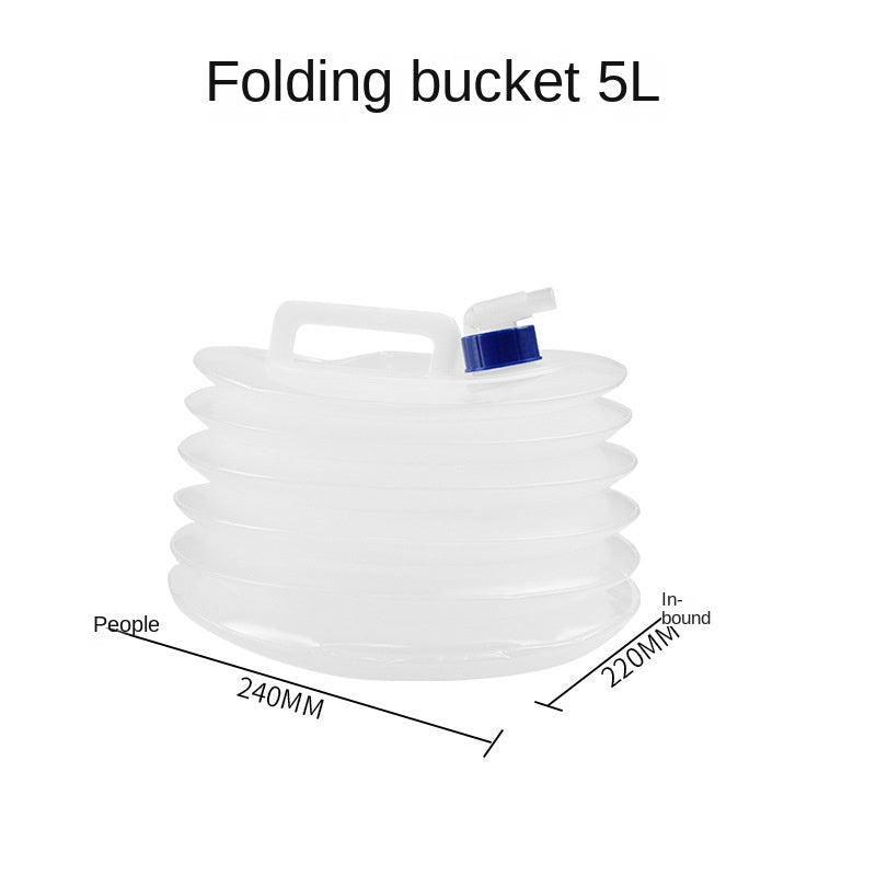 Portable Outdoor Folding Water Bucket with Tap - 5L/10L/15L Collapsible Storage Container for Camping