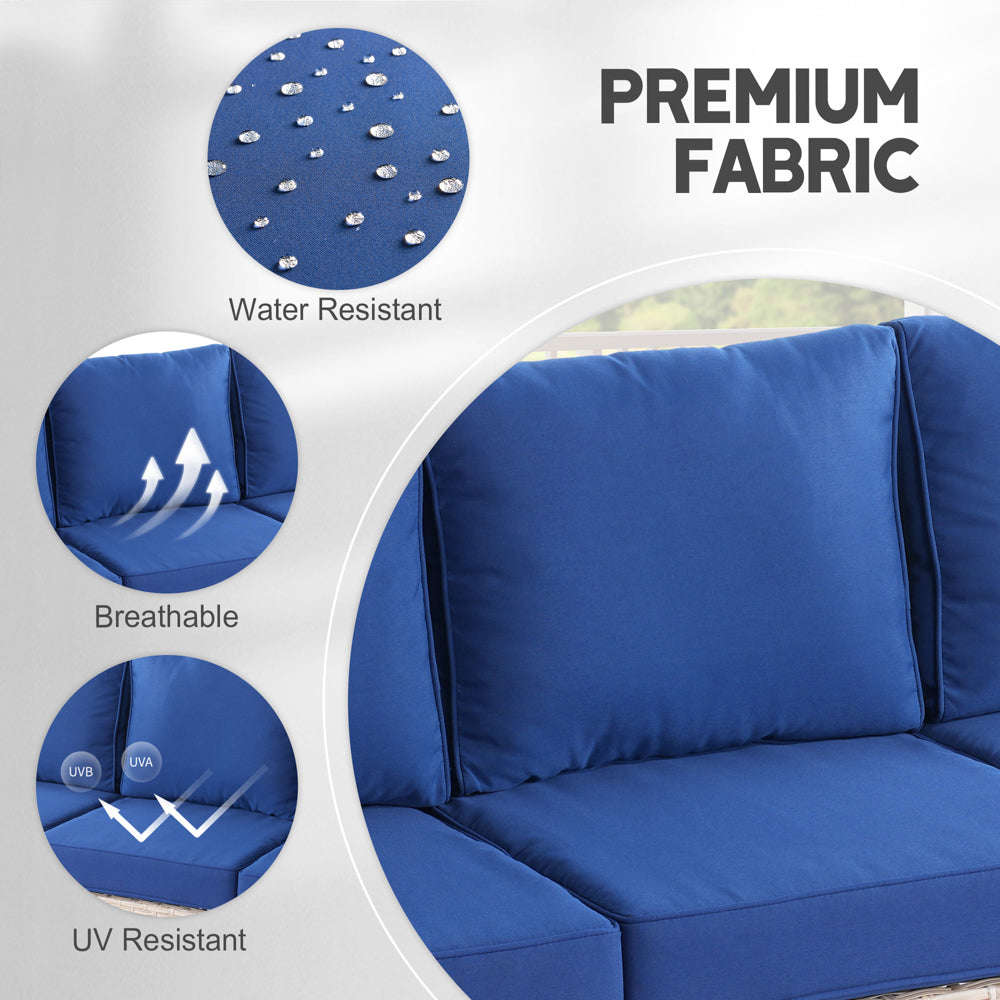 Ovios Athena Series 8-Piece Outdoor Patio Furniture Set with 42" Rectangle Propane Fire Pit Table