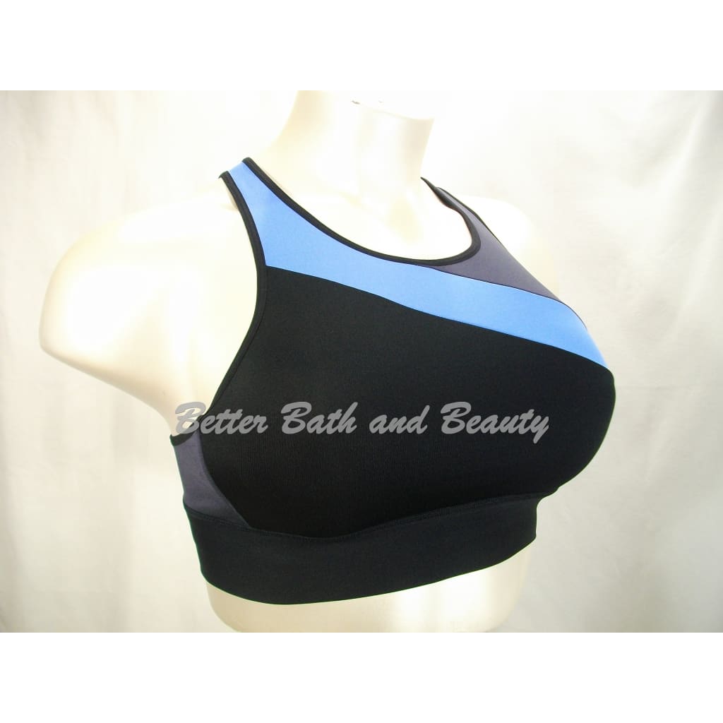 Champion C9 N9683 Asymmetrical Longline Wire-Free Sports Bra - Small, Blue & Black