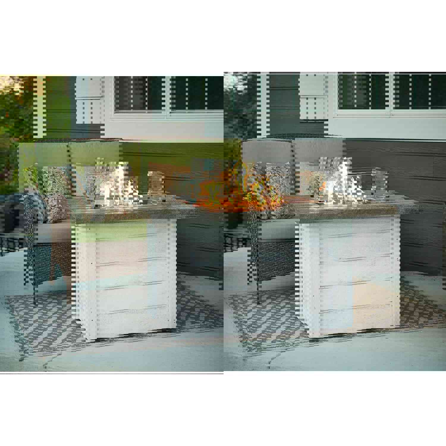 The Outdoor GreatRoom Company Alcott Rectangular Gas Fire Pit Table | ALC-1224