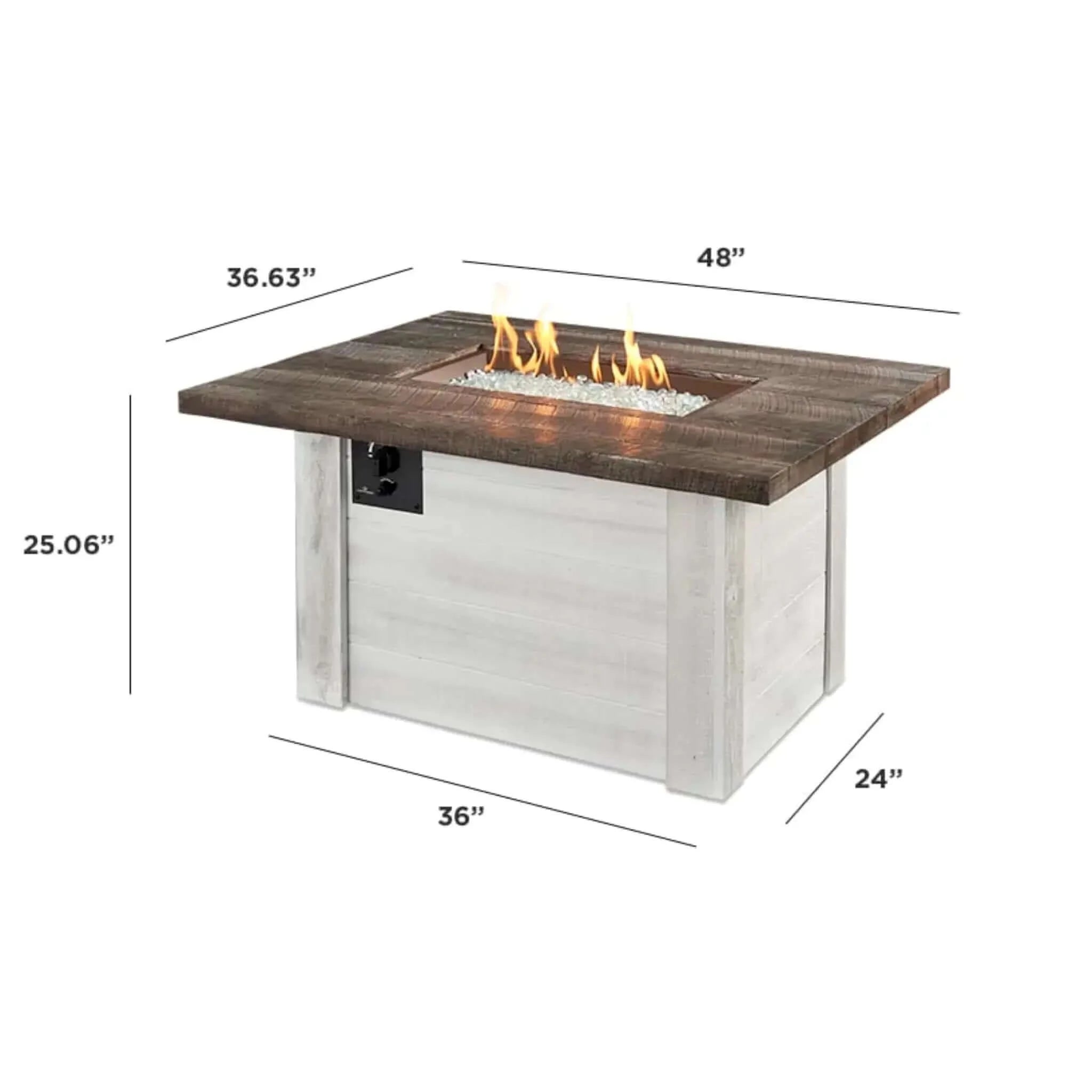 Outdoor GreatRoom Alcott Rectangular Gas Fire Pit Table