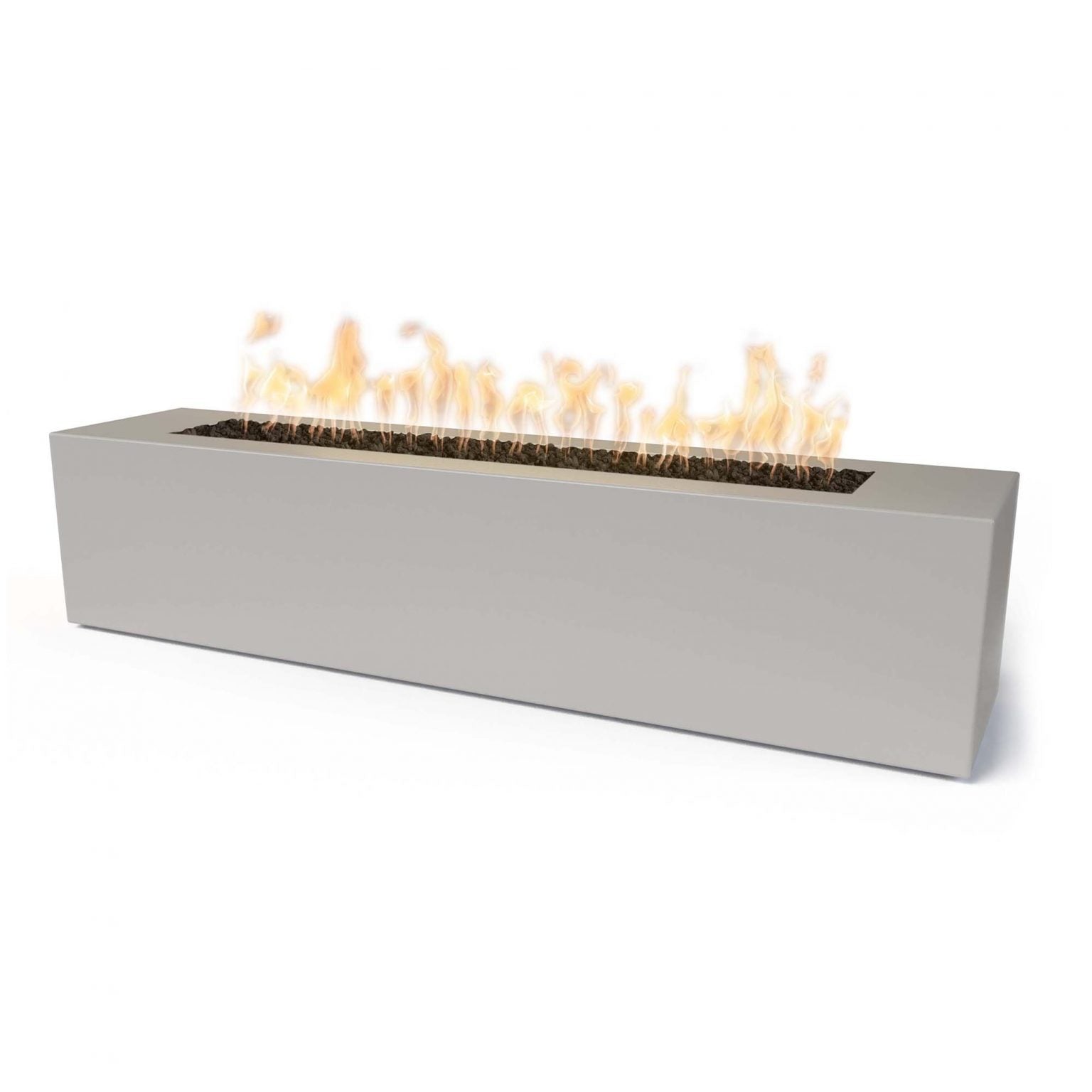 The Outdoor Plus Carmen Rectangle Fire Pit in Powder Coated Steel with Free Cover