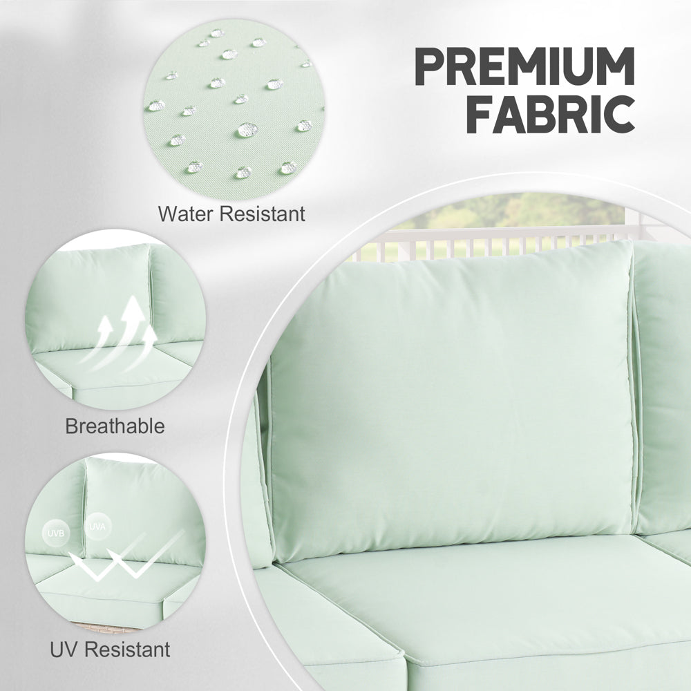 Ovios Athena Series 8-Piece Outdoor Patio Furniture Set with 42" Rectangle Propane Fire Pit Table