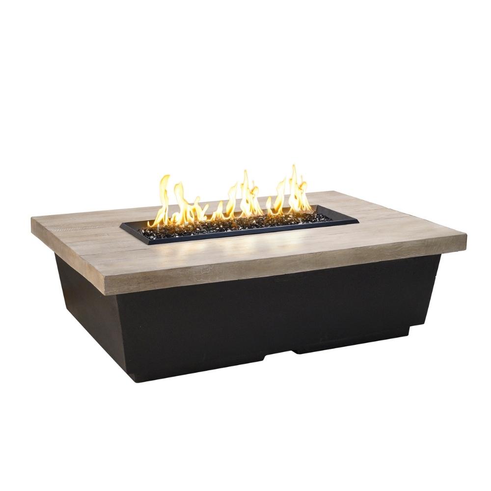 American Fyre Designs Contempo 52-Inch Reclaimed Wood Rectangular Gas Fire Pit Table