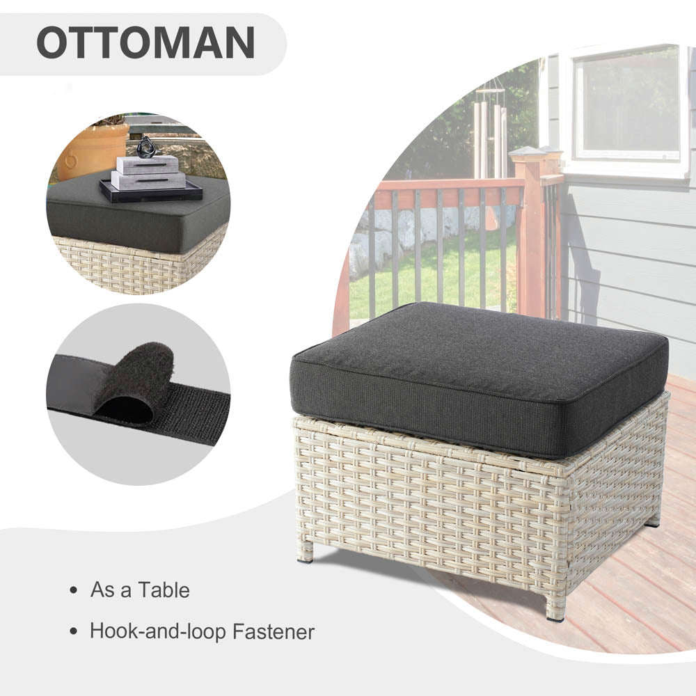 Ovios Athena Series 9-Piece Outdoor Patio Furniture Set with Swivel Chair & Fire Pit Table