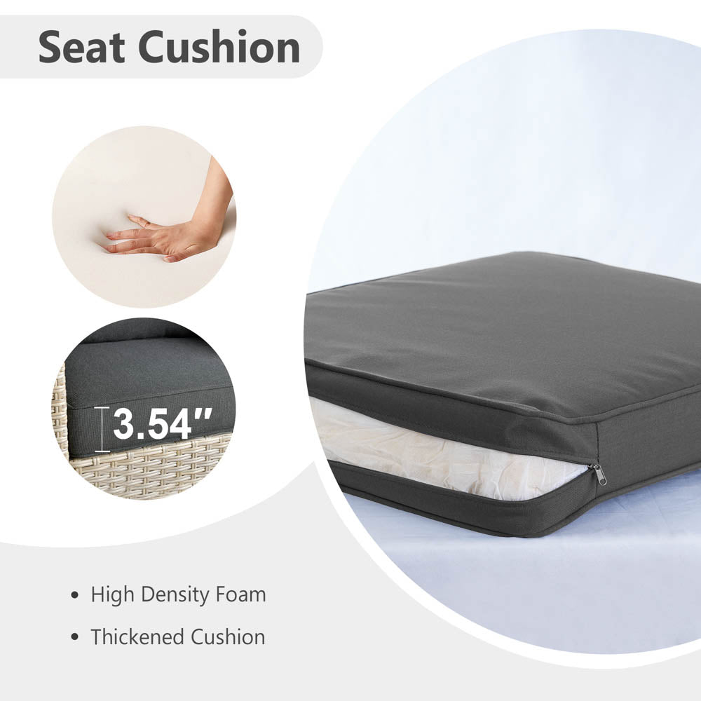 Ovios Athena Series 9-Piece Outdoor Patio Furniture Set with Swivel Chair & Fire Pit Table