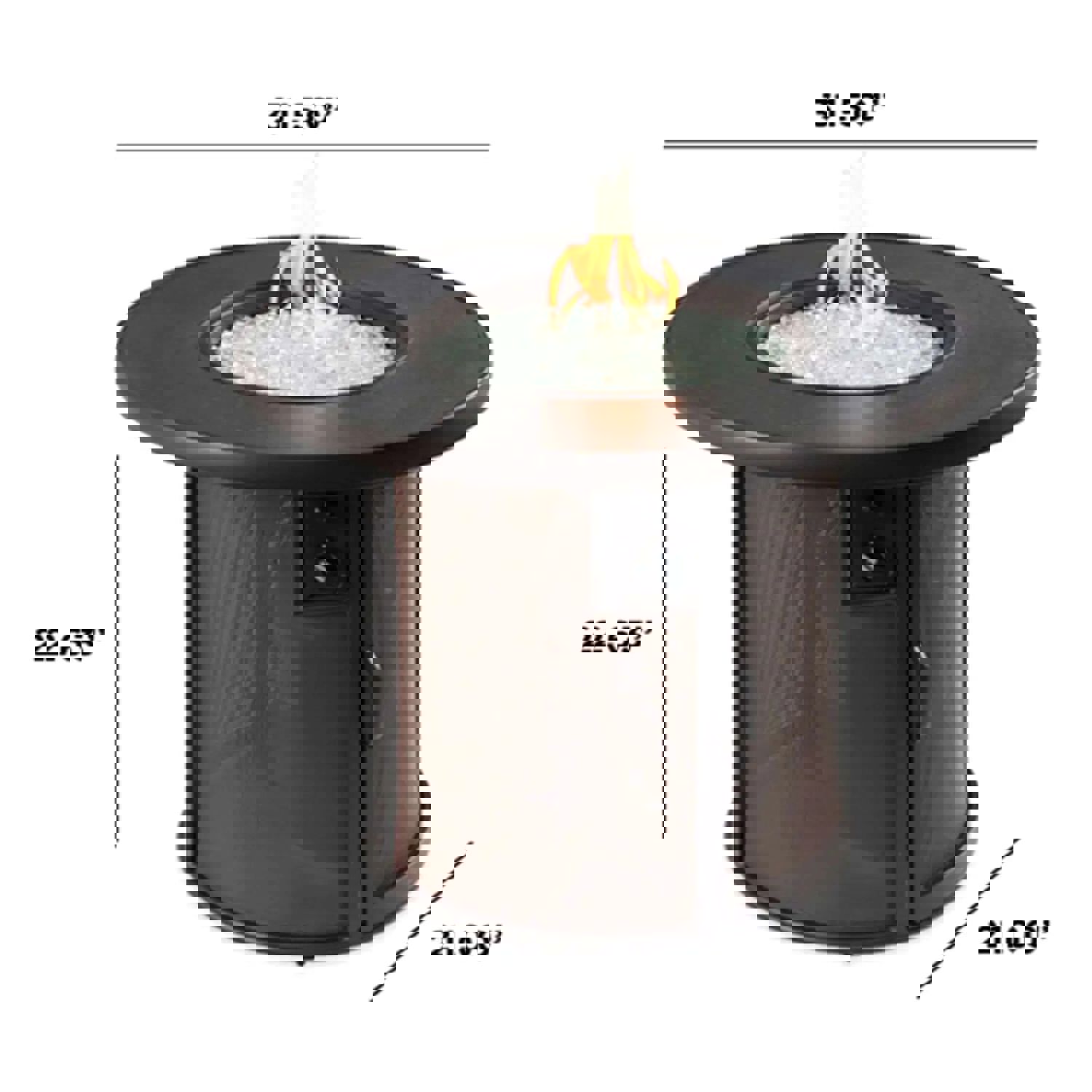 Outdoor GreatRoom Stonefire Round Gas Fire Pit Table